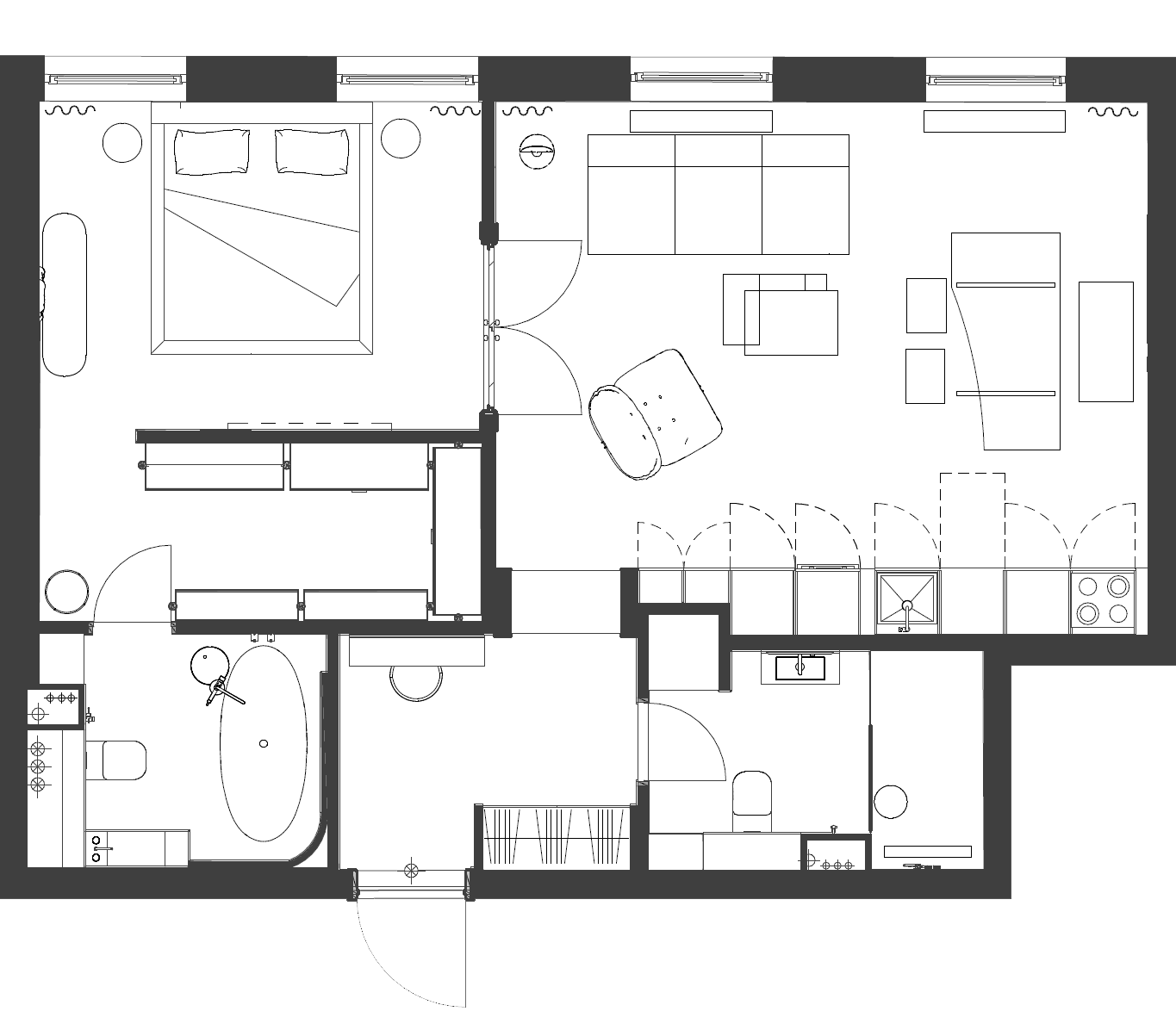 新作 . QUADRO ROOM｜莫斯科 68平方住宅